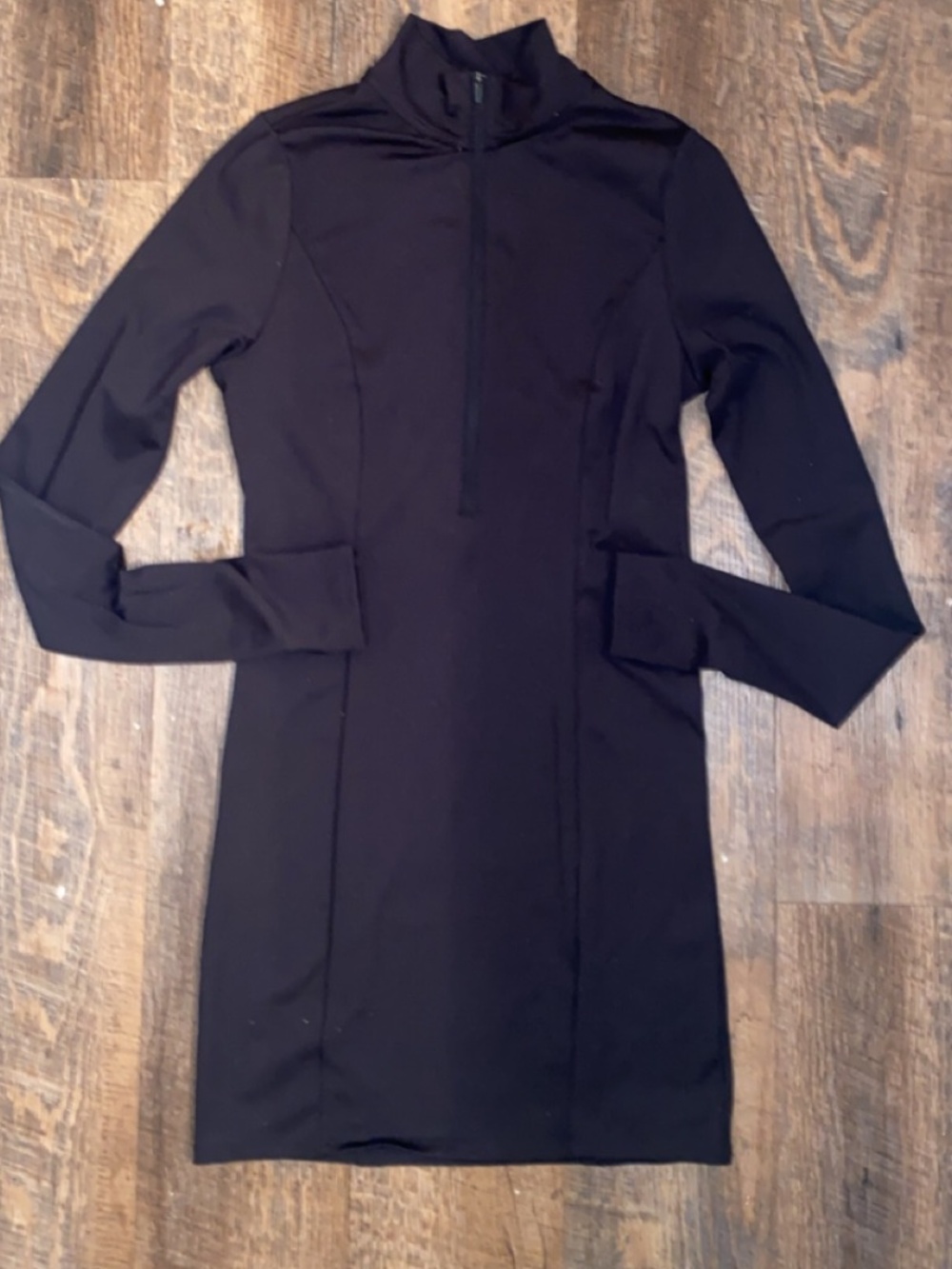 Garage Zip Up Active Long Sleeve Black Dress Size Small